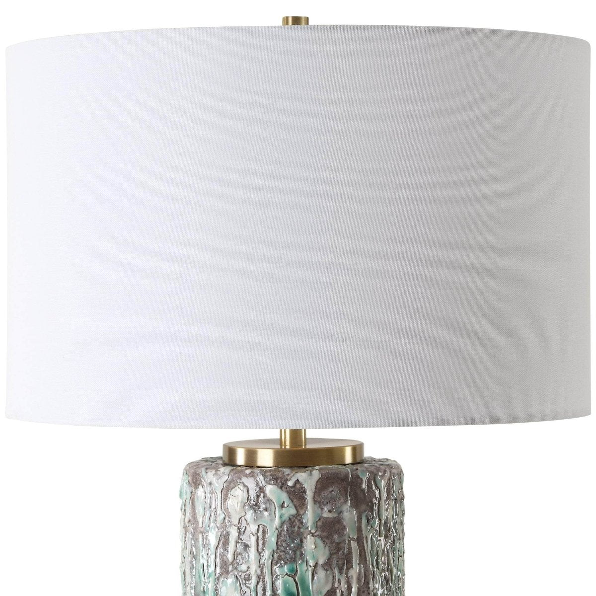 Meltdown Ivory Teal Table Lamp - Uttermost - Table Lamps by Modest Hut