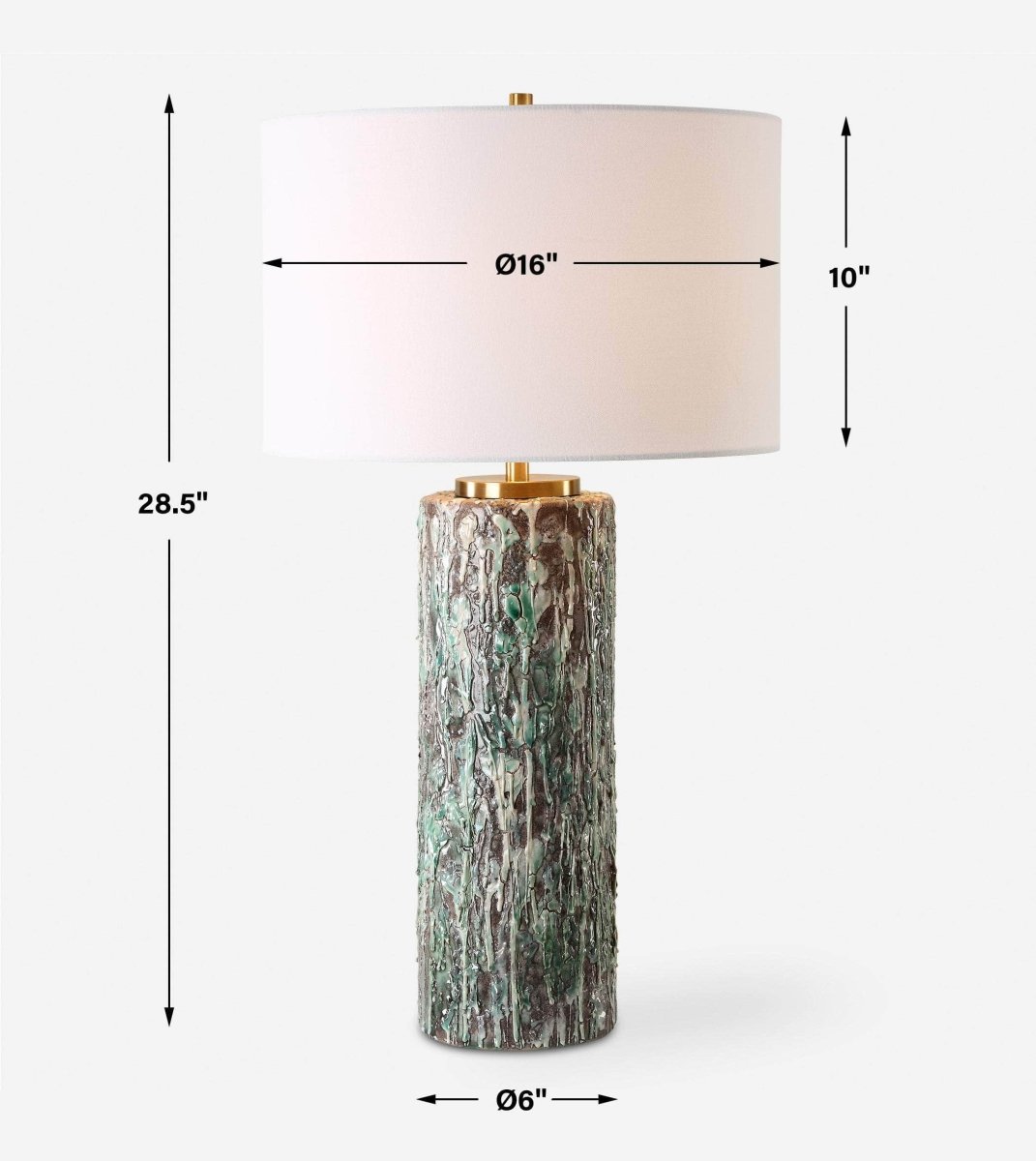 Meltdown Ivory Teal Table Lamp - Uttermost - Table Lamps by Modest Hut