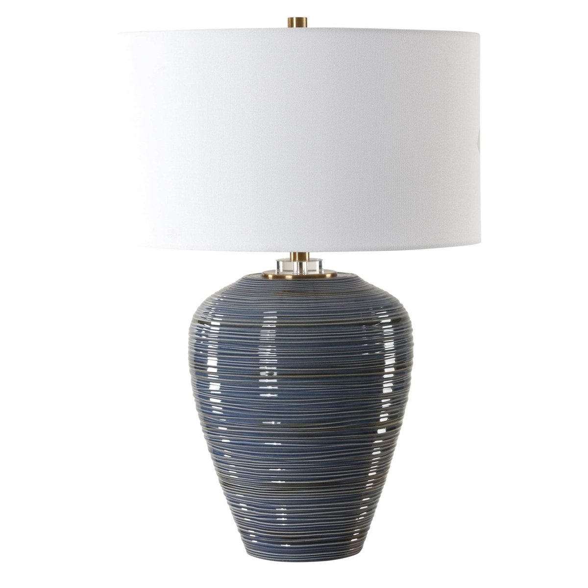 Moher Glossy Blue Table Lamp - Uttermost - Table Lamps by Modest Hut