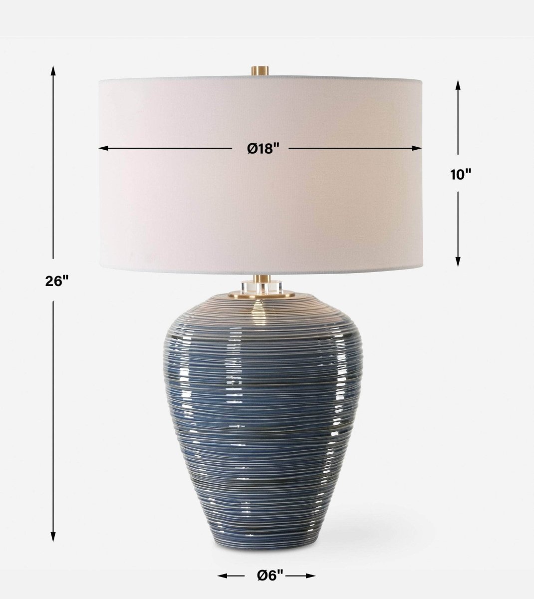 Moher Glossy Blue Table Lamp - Uttermost - Table Lamps by Modest Hut