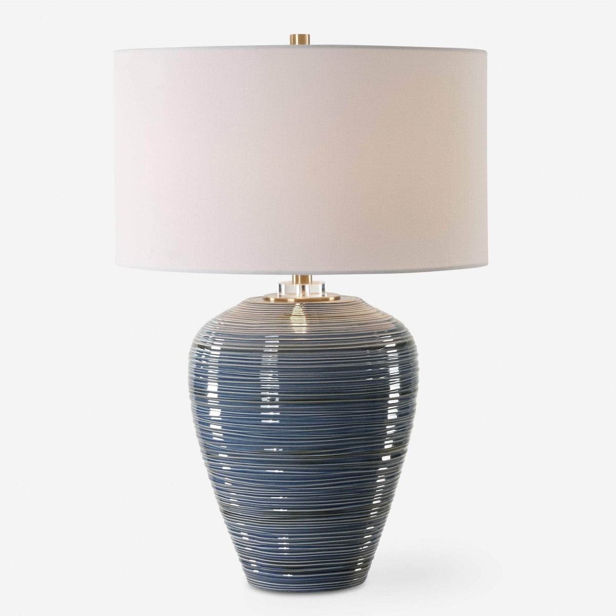 Moher Glossy Blue Table Lamp - Uttermost - Table Lamps by Modest Hut