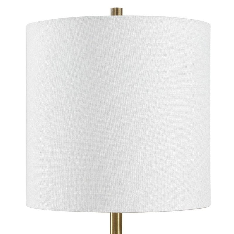 Detail view of pearly stone base on the Molena Antique Brass and Pearly Stone Table Lamp
