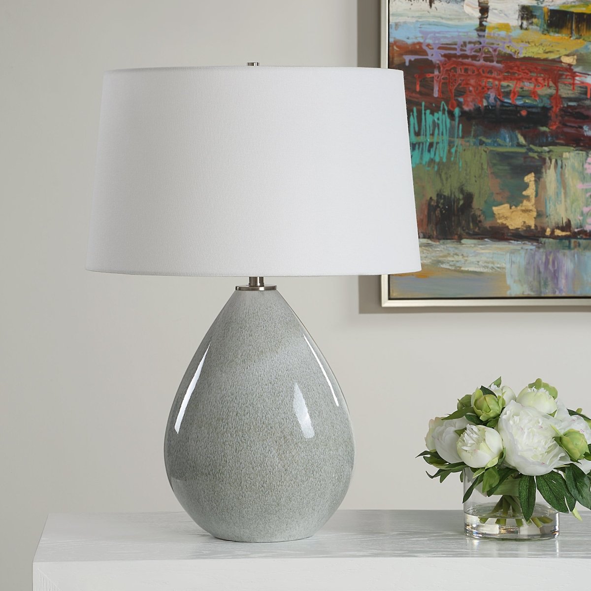 Moray Gray Glaze Table Lamp - Uttermost - Table Lamps by Modest Hut