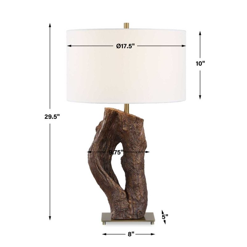 Dimension guide for the Namath Antique Brass Textured Table Lamp