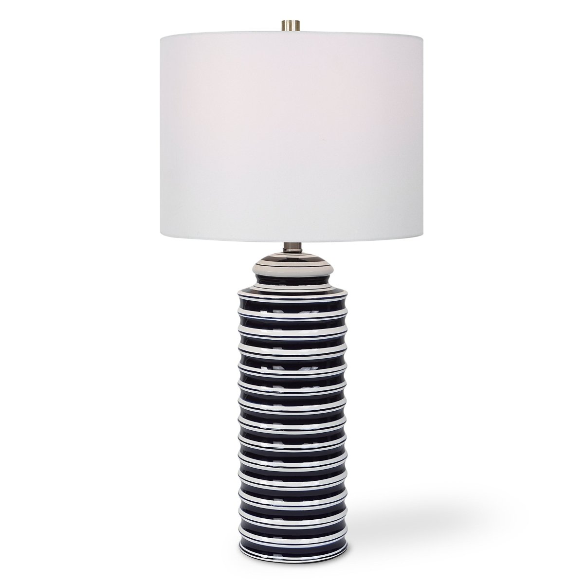 Navy and White Coastal Ceramic Table Lamp - Uttermost - Table Lamps by Modest Hut