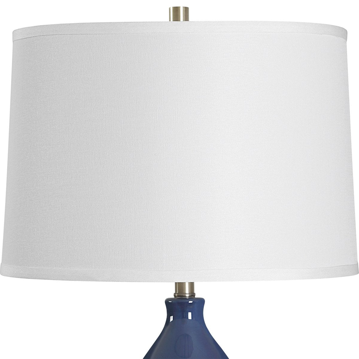 Navy Blue Gourd Table Lamp with Brass Accents - Uttermost - Table Lamps by Modest Hut