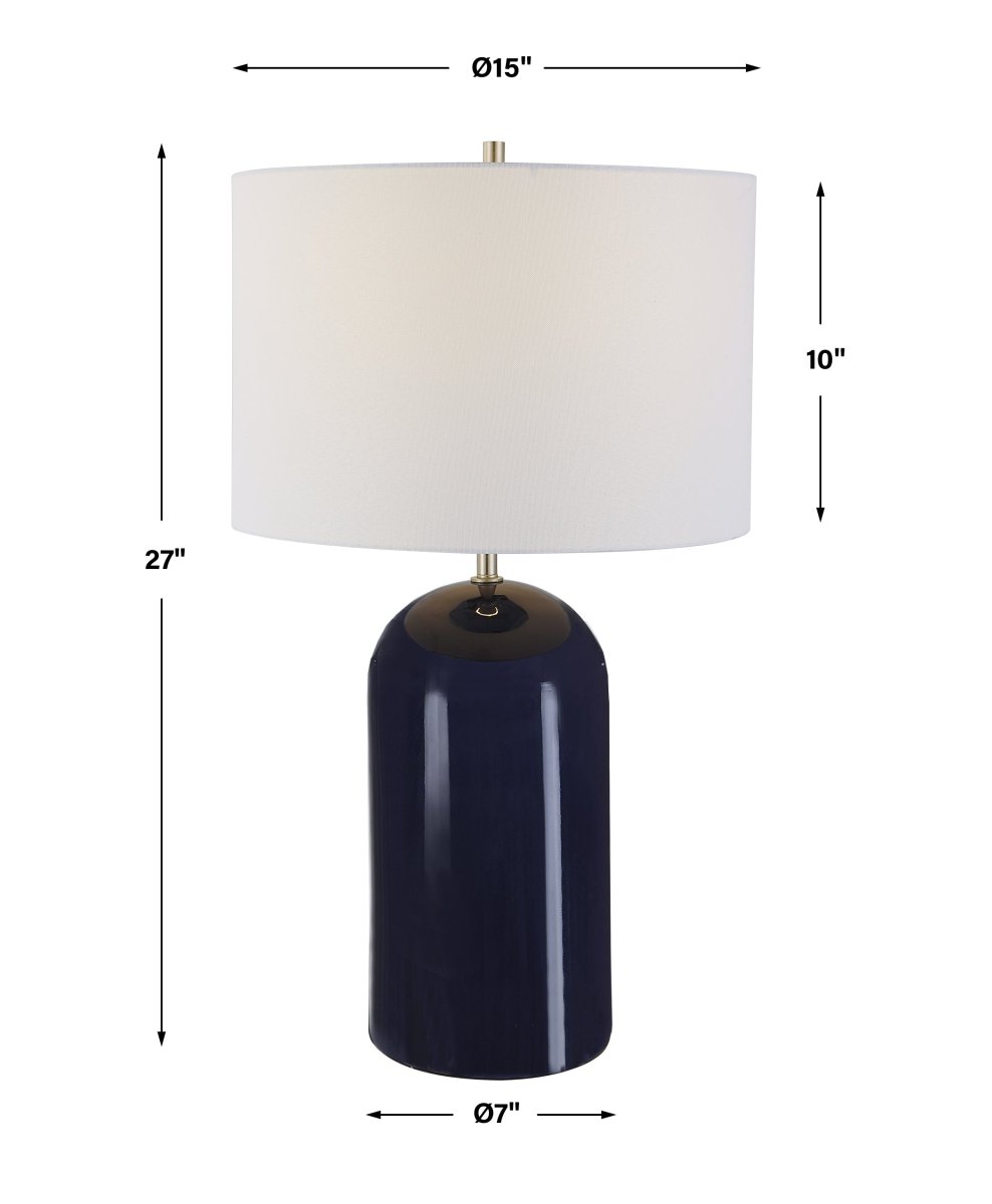 Navy Ceramic Dome Table Lamp - Uttermost - Table Lamps by Modest Hut