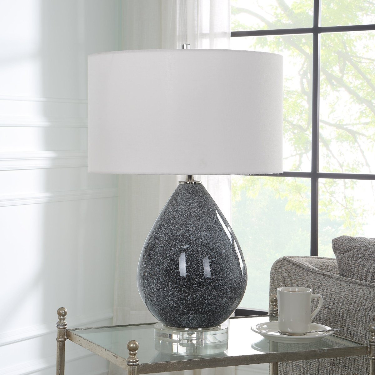 Nebula Speckled Glaze Table Lamp - Uttermost - Table Lamps by Modest Hut