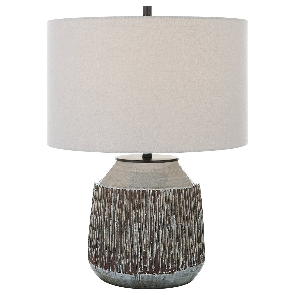 Neolithic Blue - Gray Table Lamp - Uttermost - Table Lamps by Modest Hut