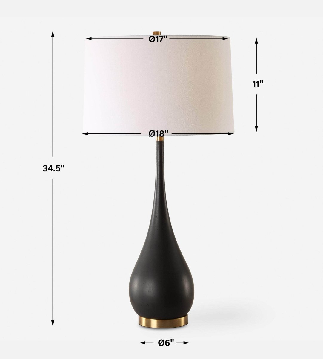 Nocturnal Black Table Lamp - Uttermost - Table Lamps by Modest Hut