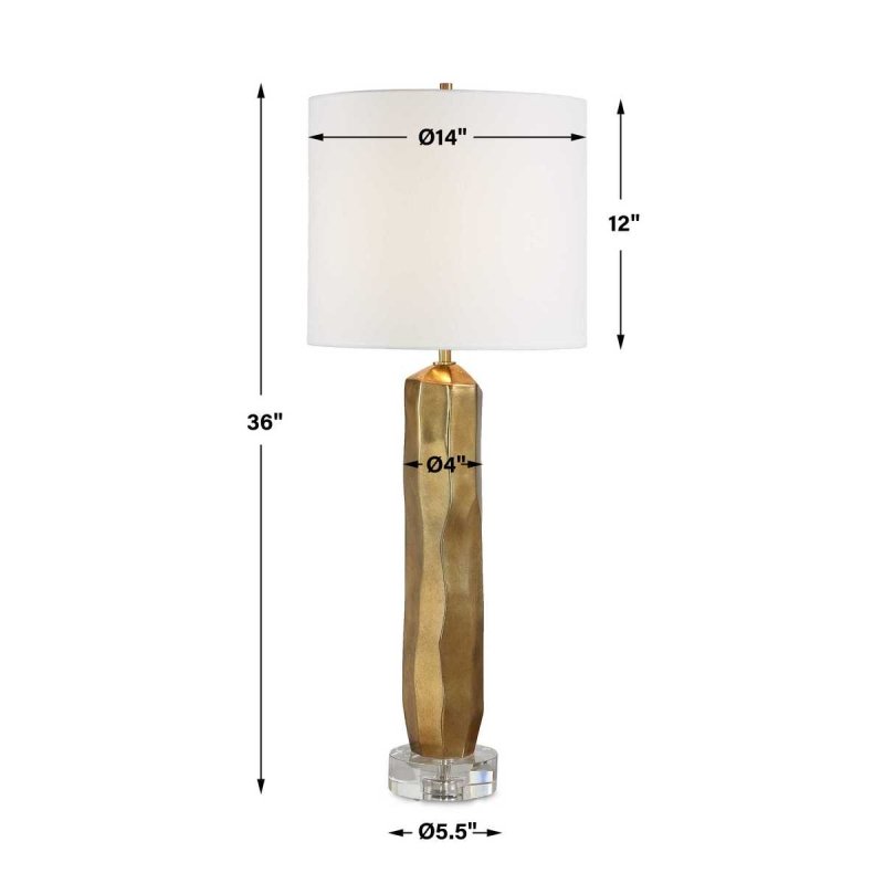 Dimension guide for the Octavio Gold Leaf and Crystal Table Lamp