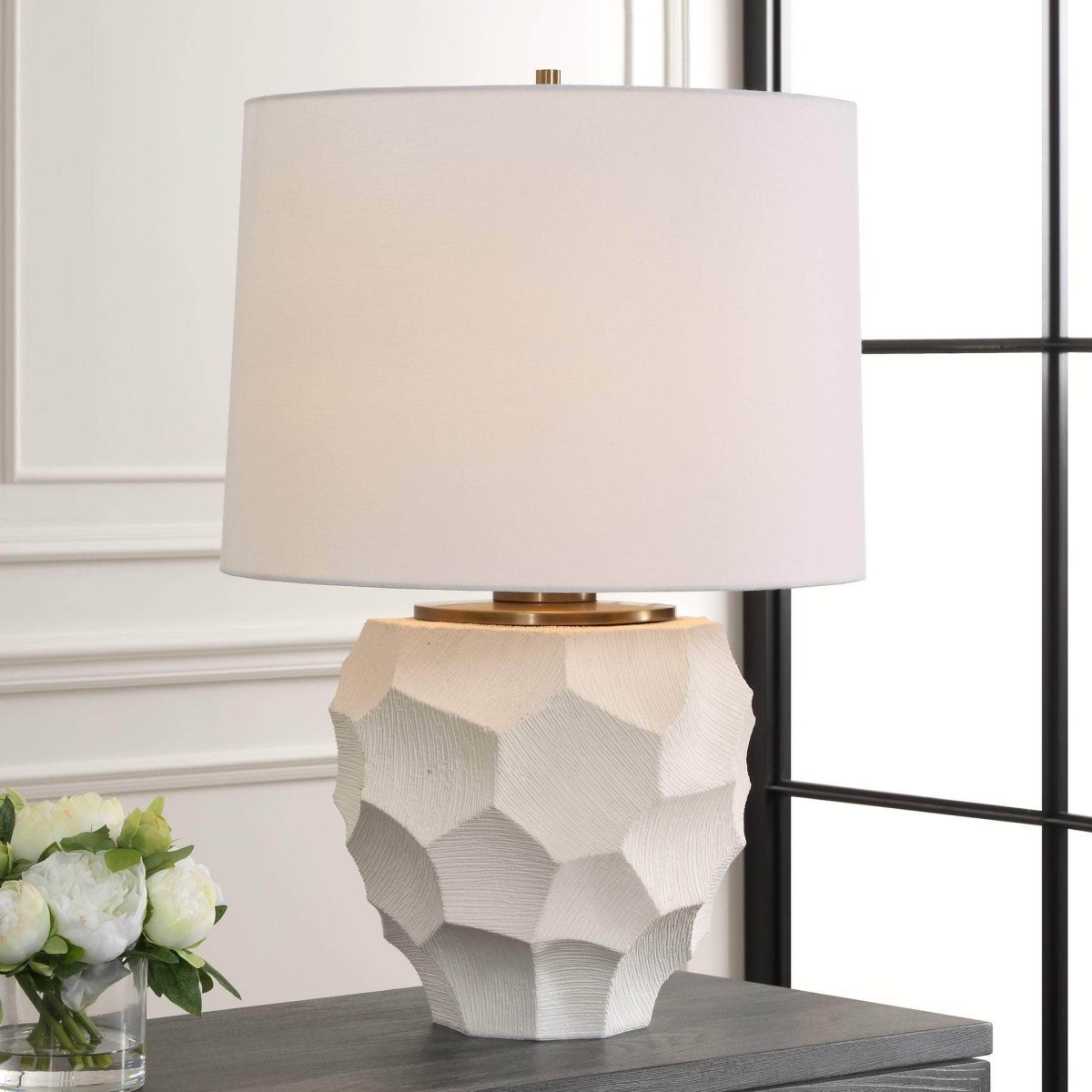 On Edge Chalk White Table Lamp - Uttermost - Table Lamps by Modest Hut