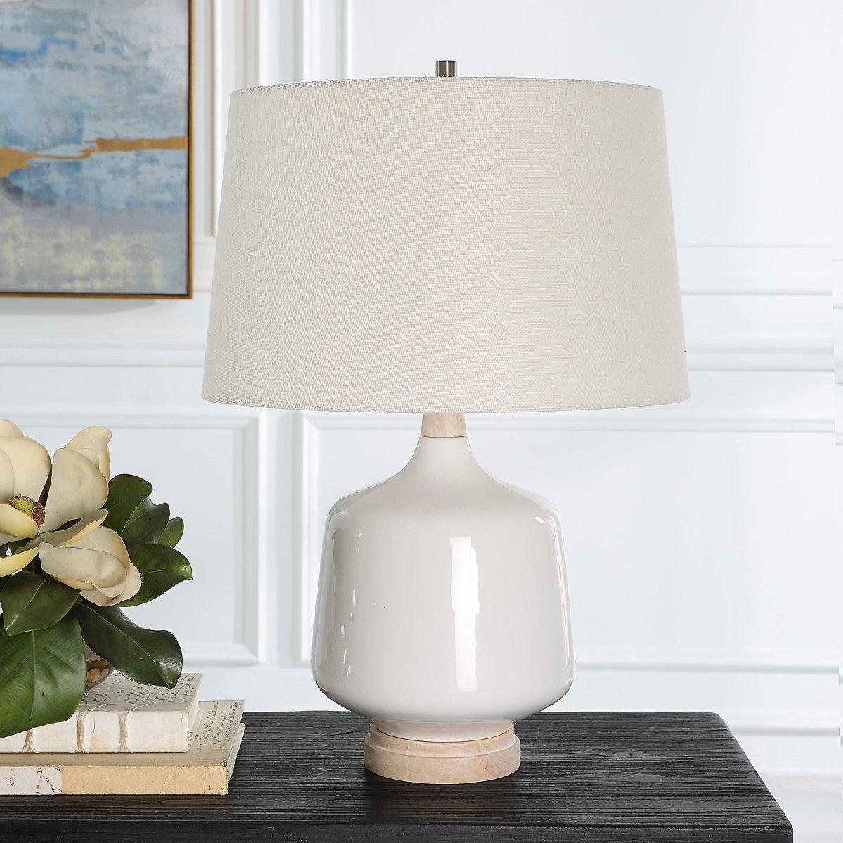 Opal Gloss White Table Lamp - Uttermost - Table Lamps by Modest Hut