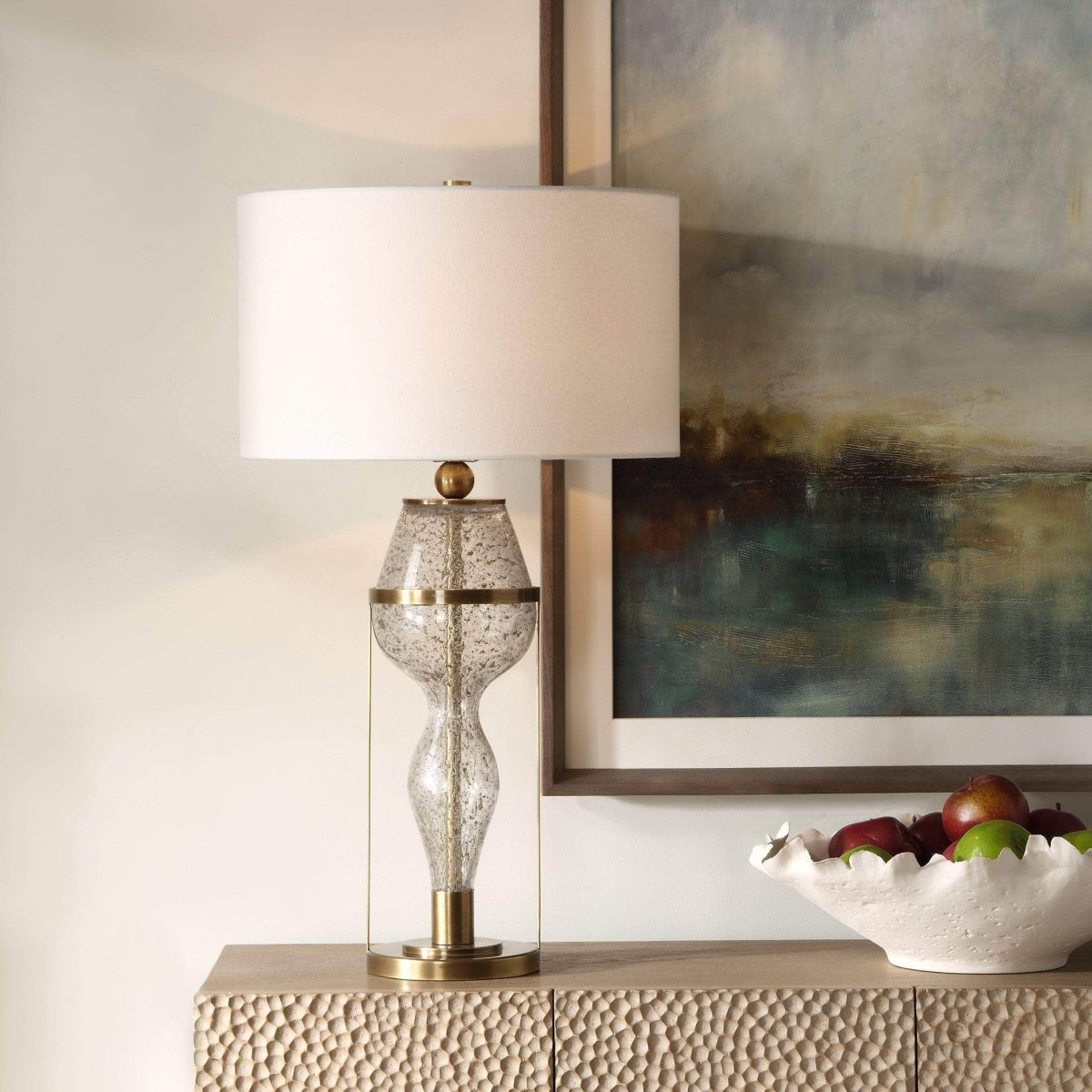 Out Of Time Seeded Glass Table Lamp - Uttermost - Table Lamps by Modest Hut