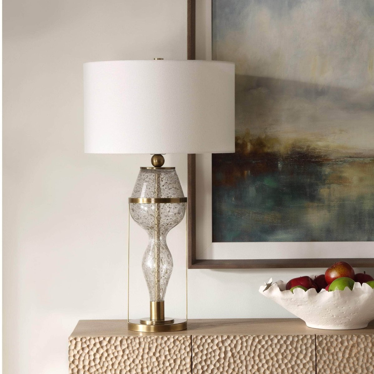 Out Of Time Seeded Glass Table Lamp - Uttermost - Table Lamps by Modest Hut