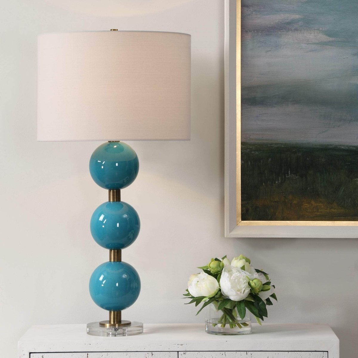 Palawan Blue Glaze Table Lamp - Uttermost - Table Lamps by Modest Hut