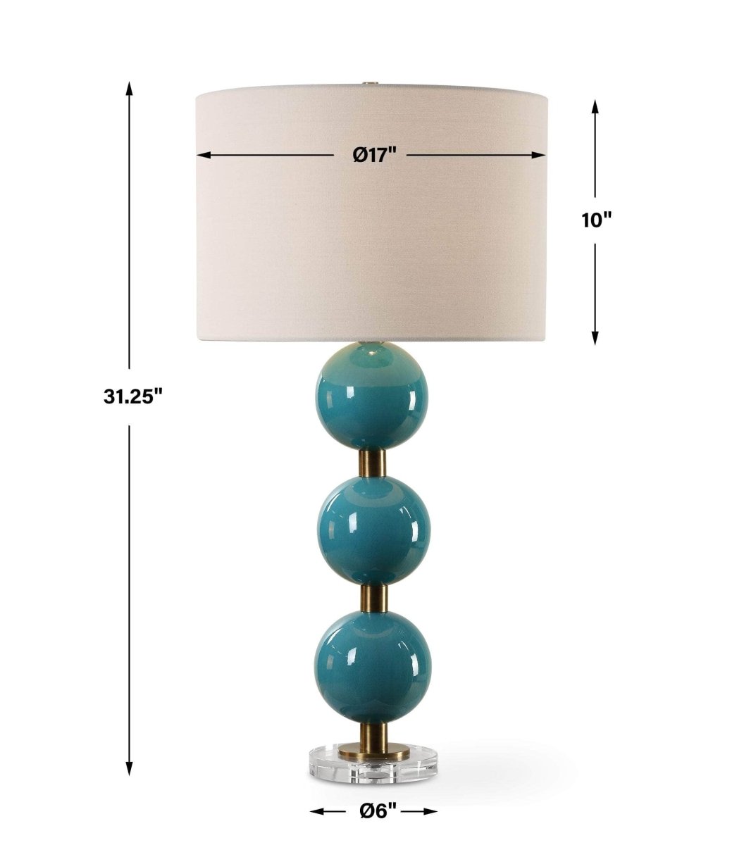 Palawan Blue Glaze Table Lamp - Uttermost - Table Lamps by Modest Hut