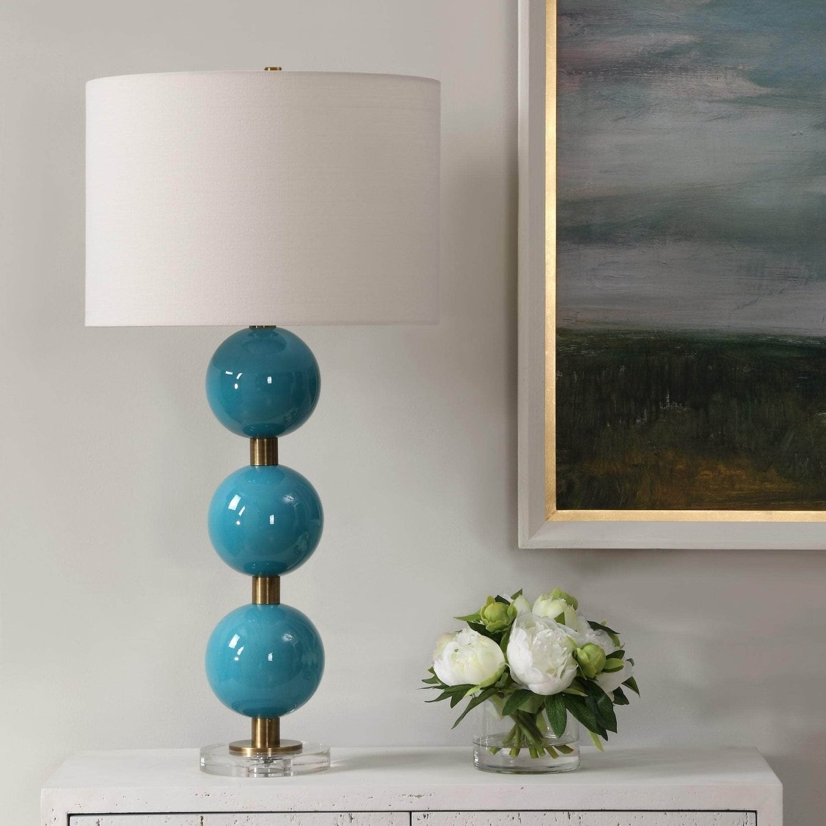 Palawan Blue Glaze Table Lamp - Uttermost - Table Lamps by Modest Hut