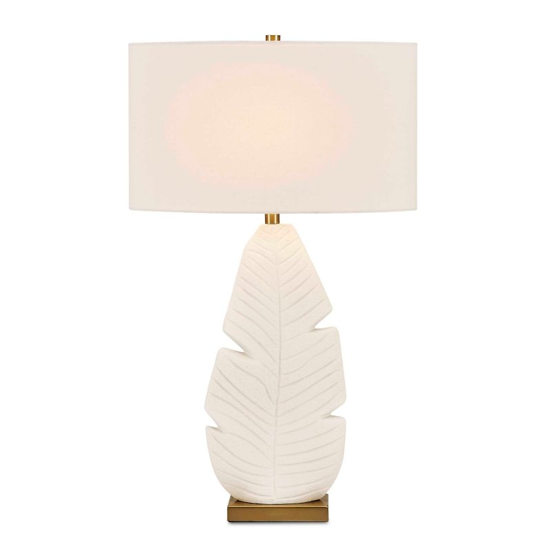Palm Leaf White Table Lamp - Table Lamps
