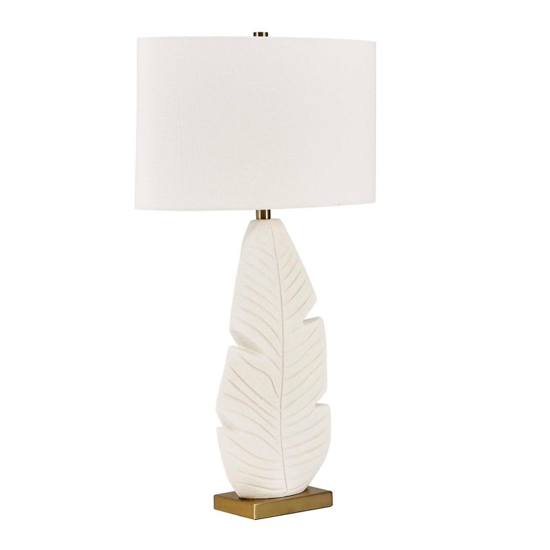 Palm Leaf White Table Lamp - Table Lamps