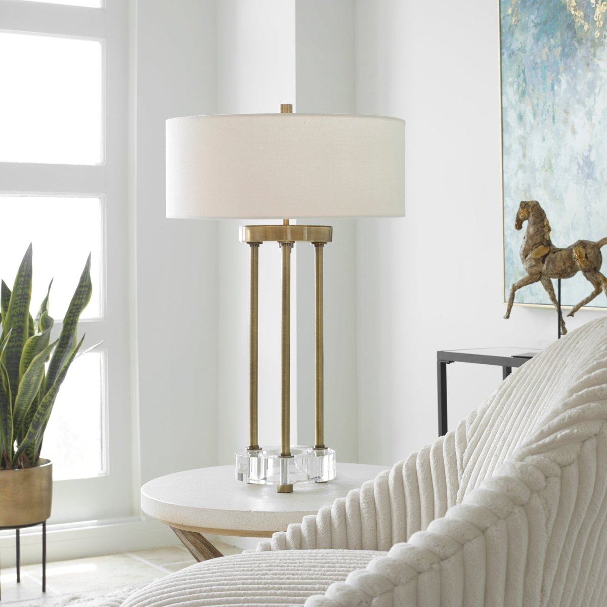 Pantheon Brass Rod Table Lamp - Uttermost - Table Lamps by Modest Hut