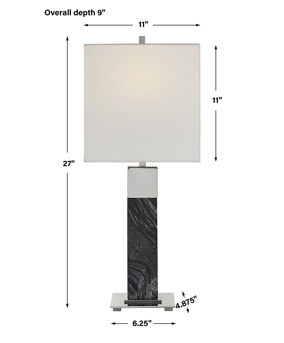 Pilaster Black Marble Table Lamp - Uttermost - Table Lamps by Modest Hut