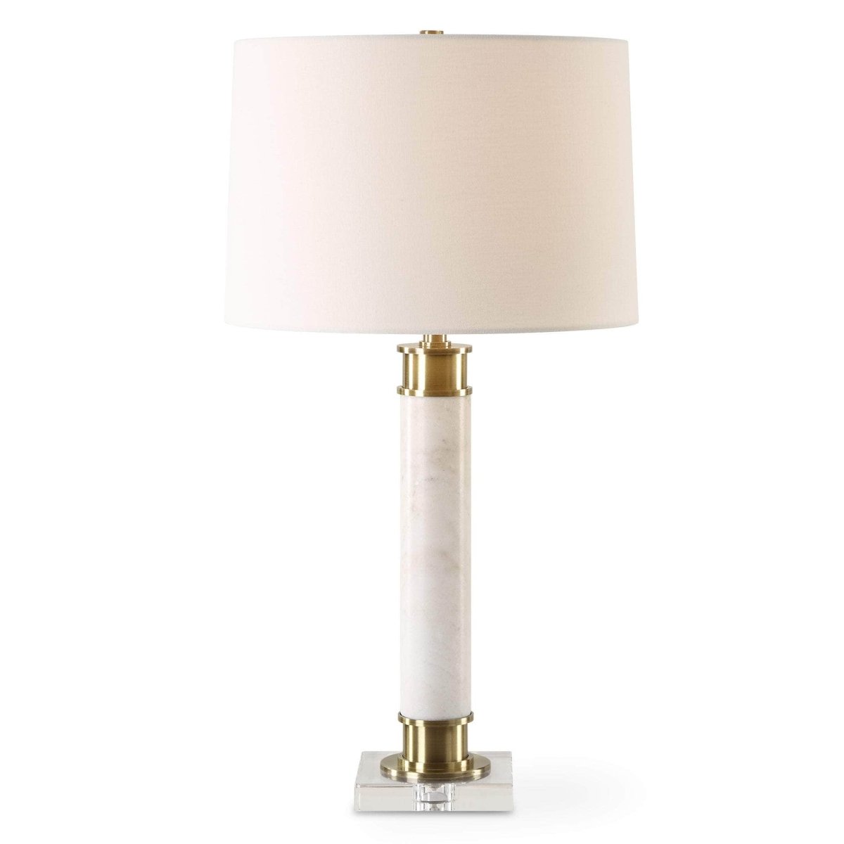 Plinth White Marble Table Lamp - Uttermost - Table Lamps by Modest Hut