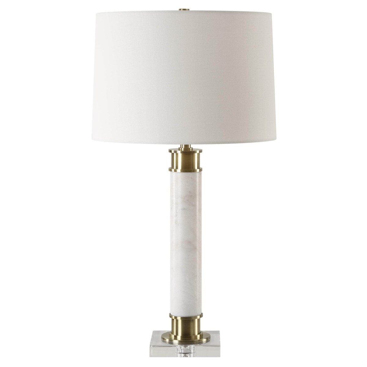 Plinth White Marble Table Lamp - Uttermost - Table Lamps by Modest Hut