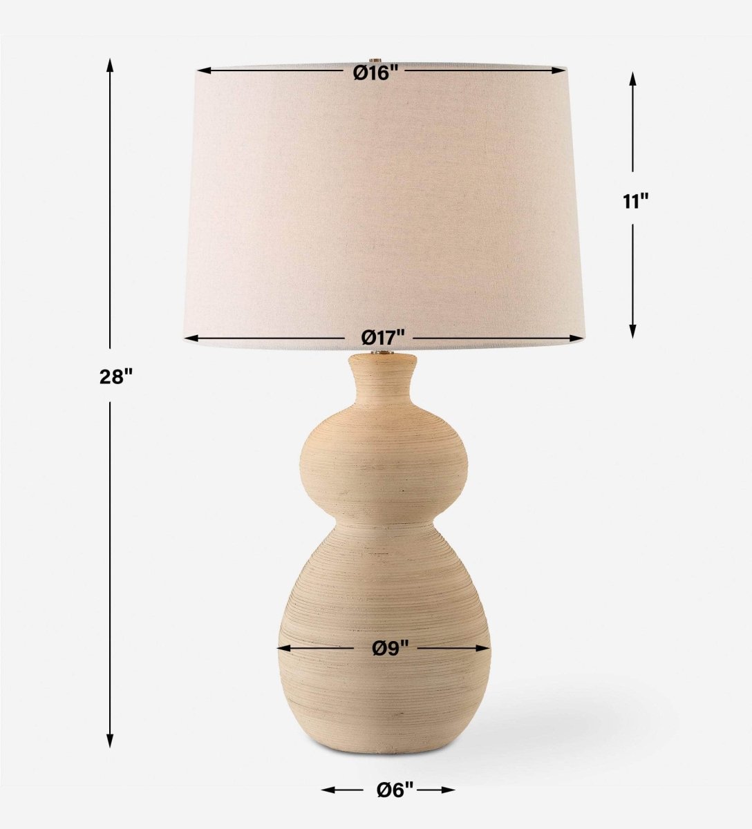 Pueblo Fired Clay Table Lamp - Uttermost - Table Lamps by Modest Hut