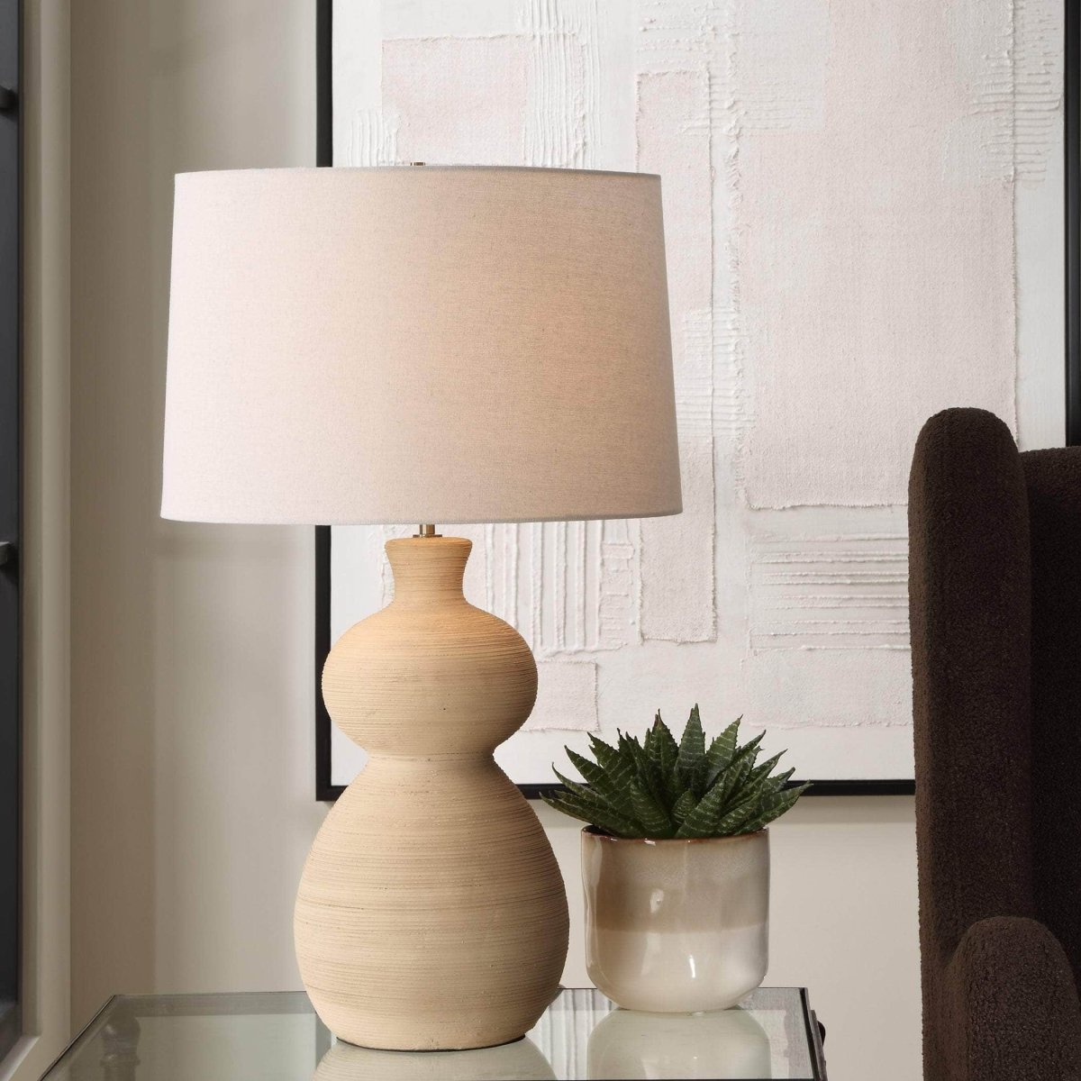 Pueblo Fired Clay Table Lamp - Uttermost - Table Lamps by Modest Hut