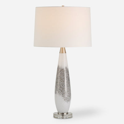 Quinn White & Silver Table Lamp - Uttermost - Table Lamps by Modest Hut