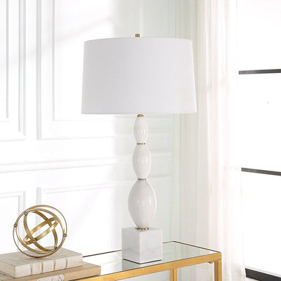 Regalia White Marble Table Lamp - Uttermost - Table Lamps by Modest Hut