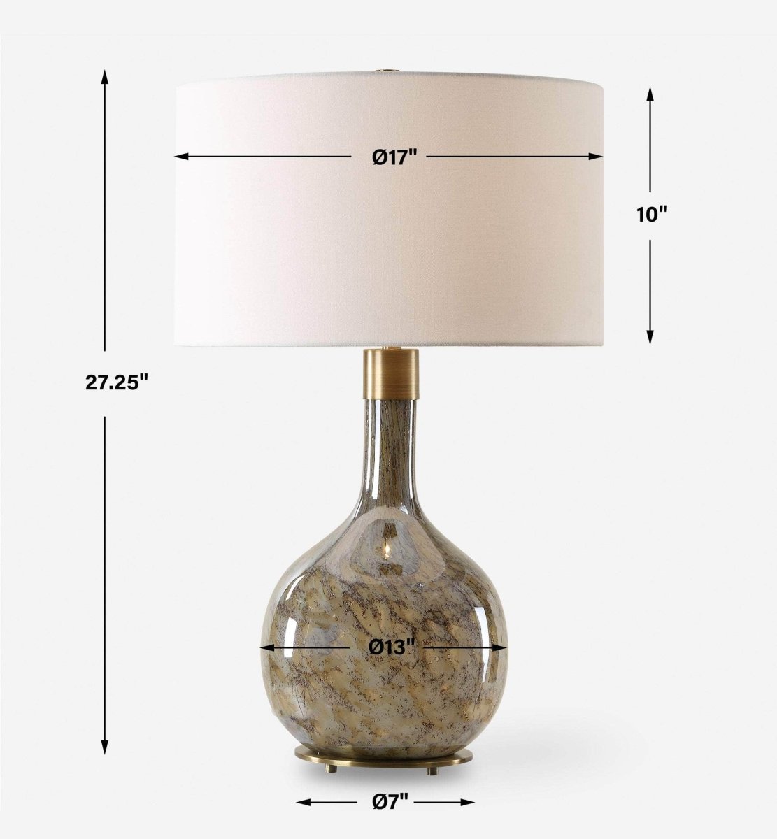 Rhine Brown Glass Table Lamp - Uttermost - Table Lamps by Modest Hut