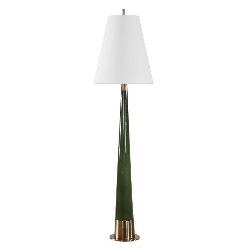 Side profile of the Riccardi Moss Green Ceramic Table Lamp by Uttermost