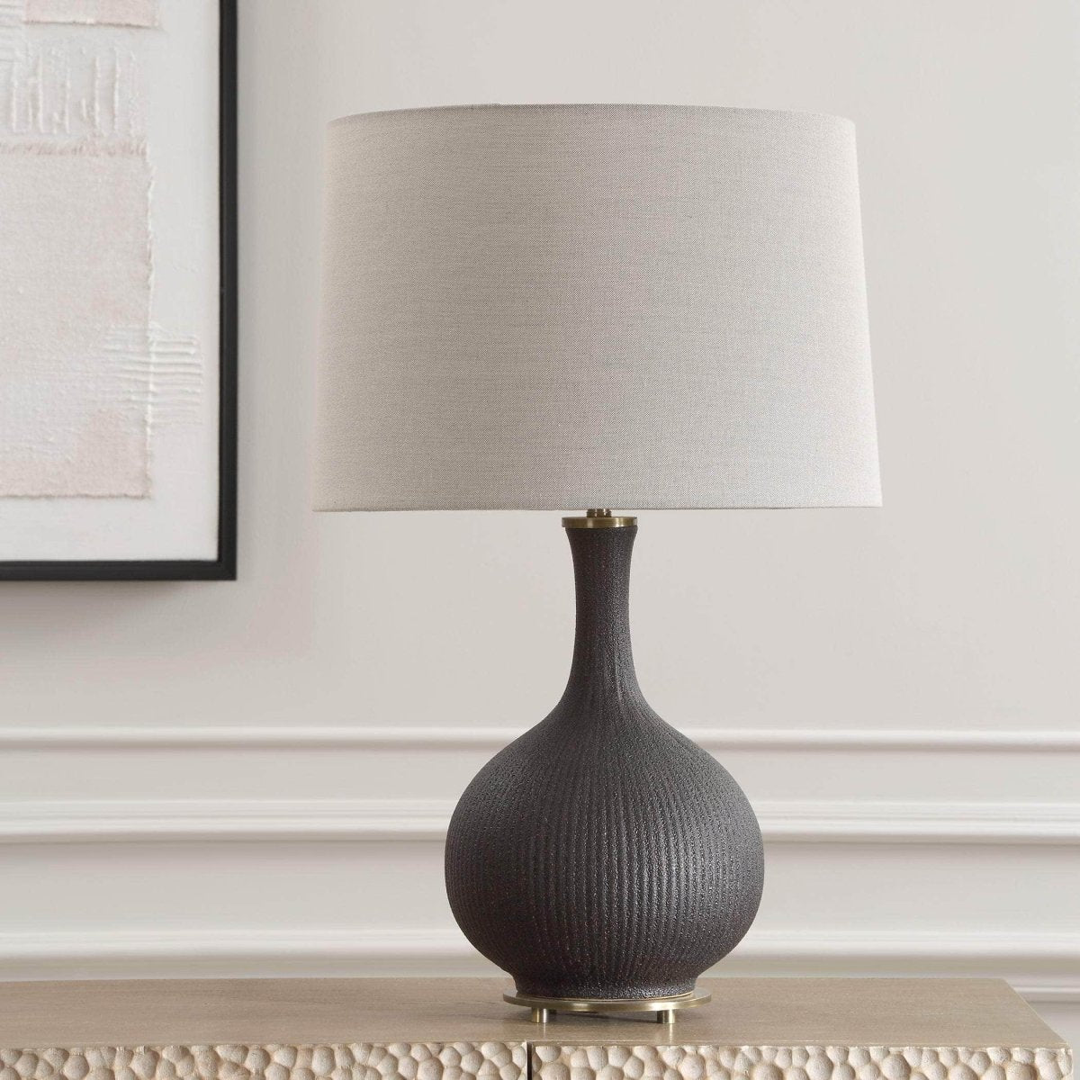 Rimini Black Glaze Table Lamp - Uttermost - Table Lamps by Modest Hut