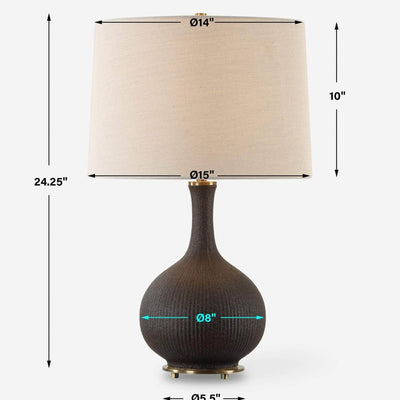 Rimini Black Glaze Table Lamp - Uttermost - Table Lamps by Modest Hut