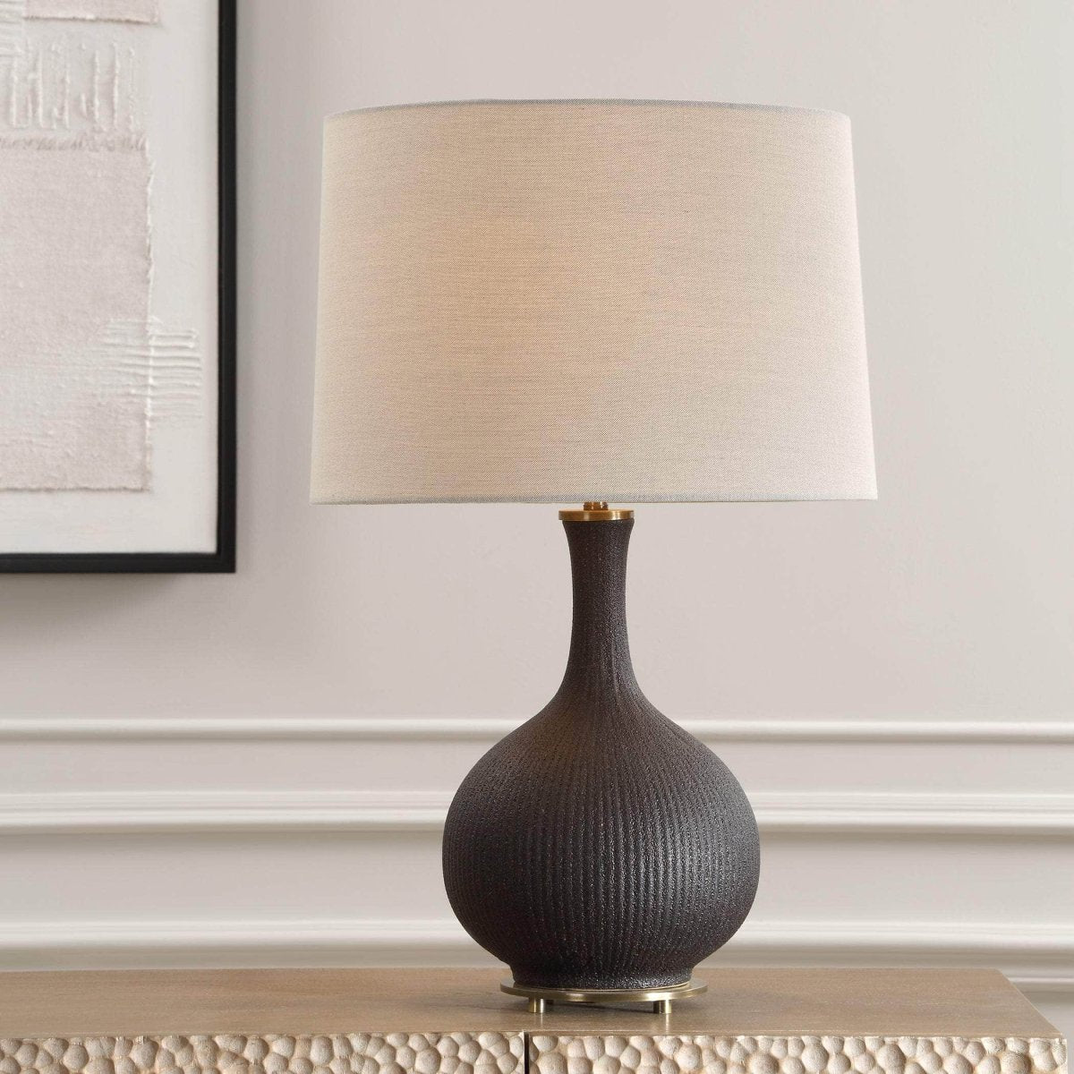 Rimini Black Glaze Table Lamp - Uttermost - Table Lamps by Modest Hut