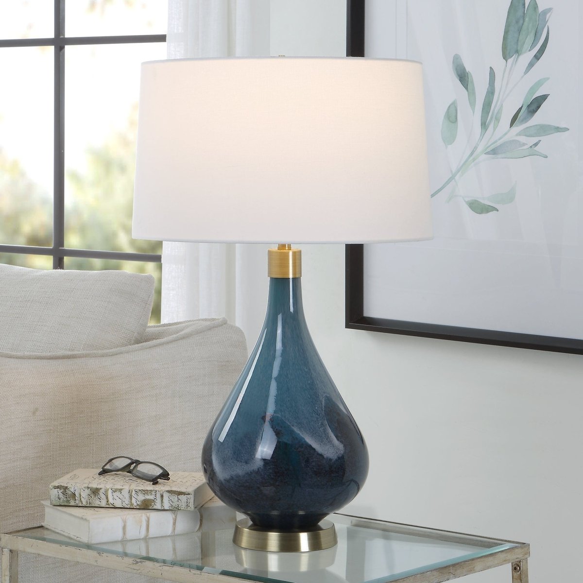 Riviera Art Glass Table Lamp - Uttermost - Table Lamps by Modest Hut