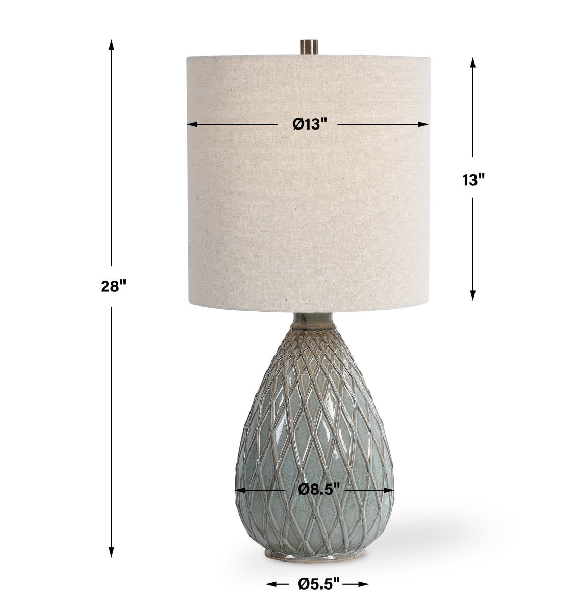 Rust and Aqua Ceramic Table Lamp - Uttermost - Table Lamps by Modest Hut