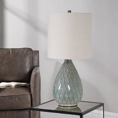 Rust and Aqua Ceramic Table Lamp - Uttermost - Table Lamps by Modest Hut