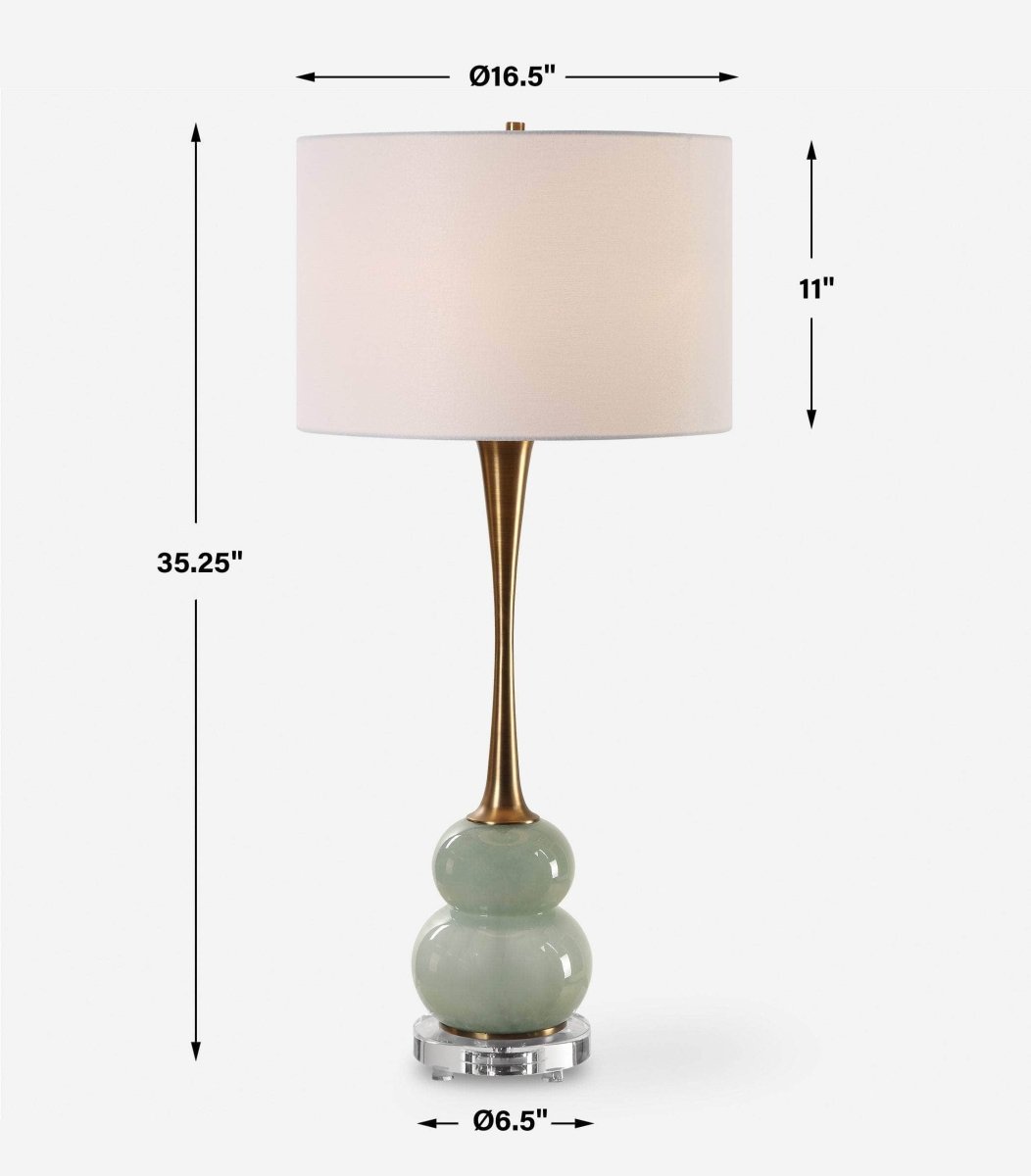 Sanctuary Green Gray Table Lamp - Uttermost - Table Lamps by Modest Hut