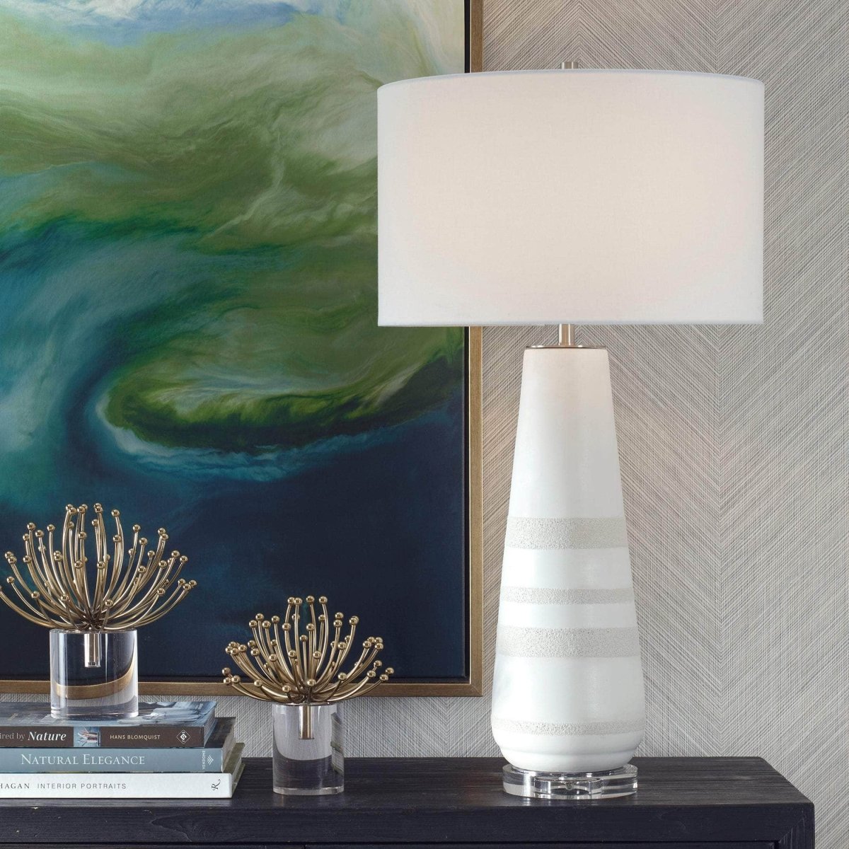 Santino Crackled Ivory Table Lamp - Uttermost - Table Lamps by Modest Hut