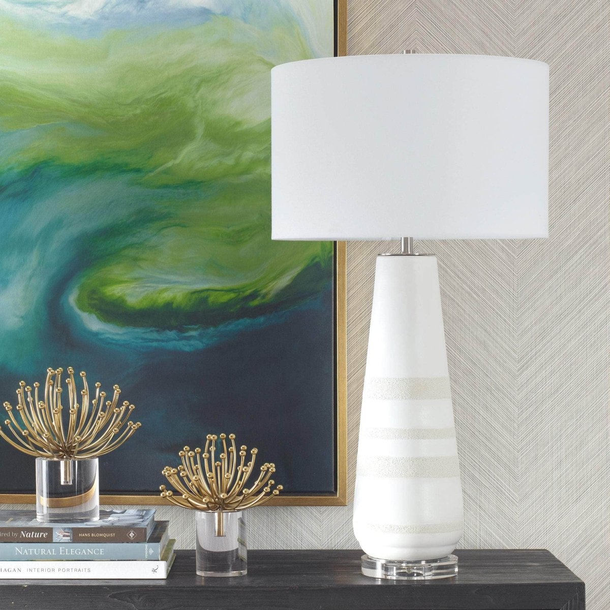 Santino Crackled Ivory Table Lamp - Uttermost - Table Lamps by Modest Hut