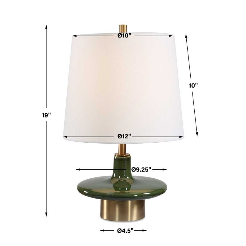 Dimension guide for the Sieler Moss Green Ceramic Table Lamp