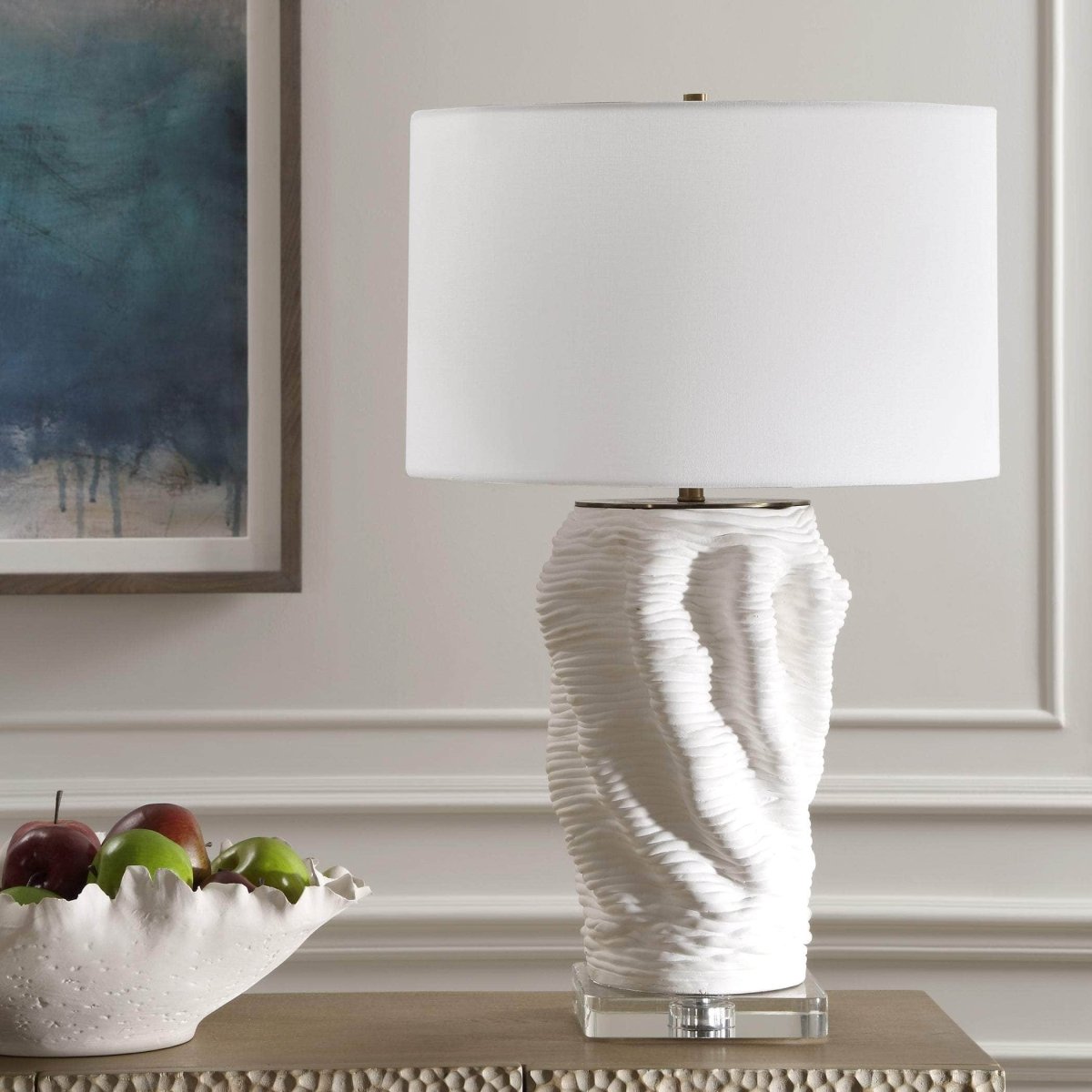 Stratified White Table Lamp - Uttermost - Table Lamps by Modest Hut