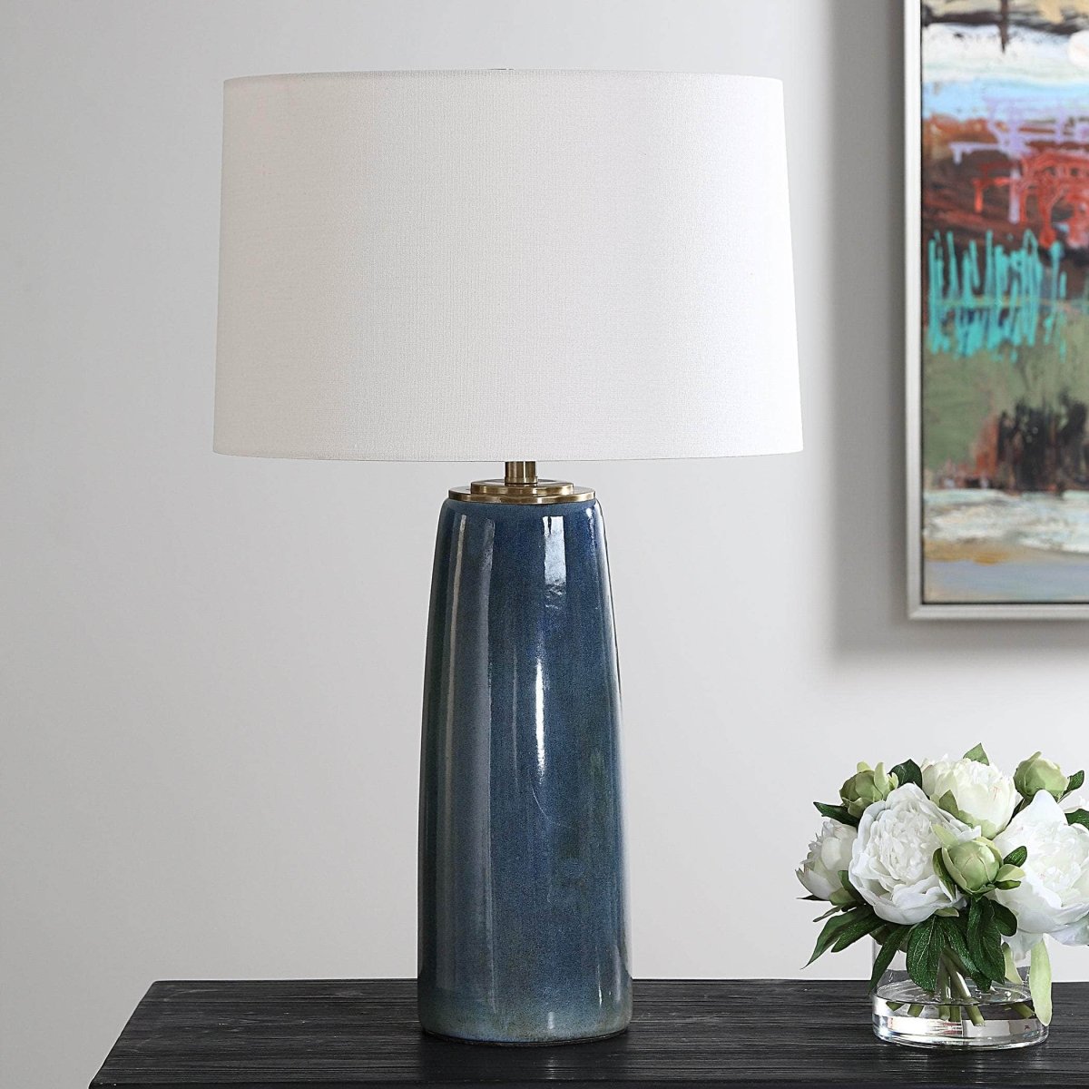 Submerged Deep Blue Table Lamp - Uttermost - Table Lamps by Modest Hut