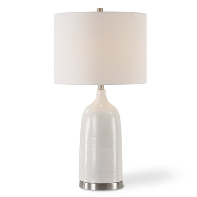 Textured Ceramic Table Lamp With Brushed Nickel Accents - Uttermost - Table Lamps by Modest Hut