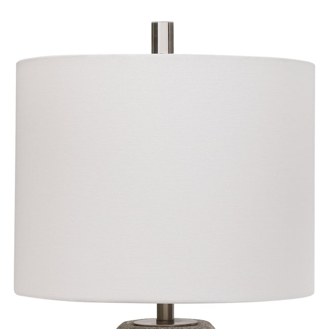 Textured Metallic Stone Gray Ceramic Lamp - Uttermost - Table Lamps by Modest Hut