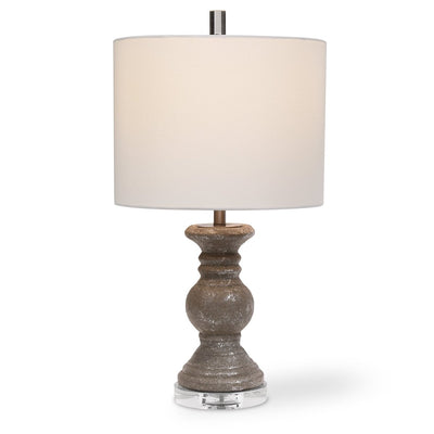 Textured Metallic Stone Gray Ceramic Lamp - Uttermost - Table Lamps by Modest Hut