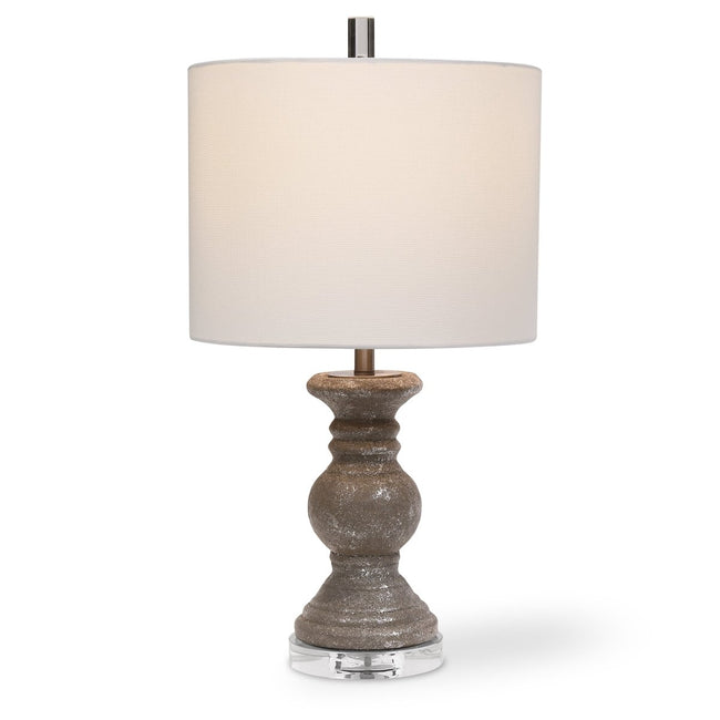 Textured Metallic Stone Gray Ceramic Lamp - Uttermost - Table Lamps by Modest Hut